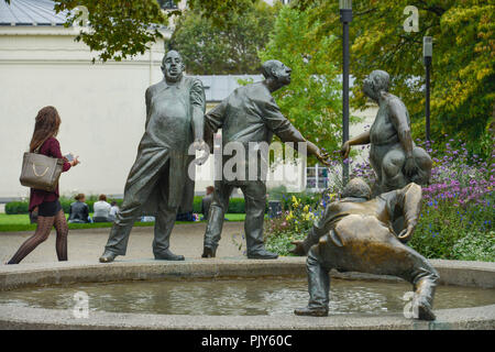 'Brunnen'' Zirkulation des Geldes'', Elisengarten, Aachen, Nordrhein-Westfalen, Deutschland', Brunnen "Kreislauf des Geldes", Nordrhein- Westfalen, 5Mose Stockfoto