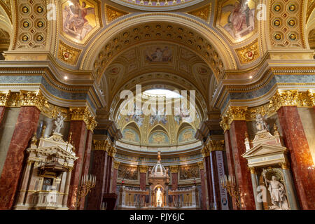 In St. Stephen's Basilica in Budapest, Ungarn. Stockfoto