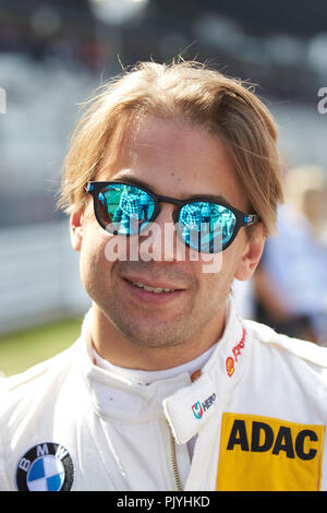 Nürburg, Deutschland. 09 Sep, 2018. Deutsche Tourenwagen Masters (DTM) auf dem Nürburgring, 2. Rennen. BMW-Pilot Augusto Farfus. Quelle: Thomas Frey/dpa/Alamy leben Nachrichten Stockfoto