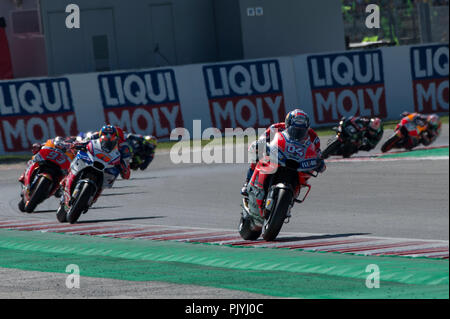 Misano Misano World Circuit, Italien. 9 Sep, 2018. Italienische Motorrad Grand Prix, Race Day; Andrea Dovizioso (Ducati) Credit: Aktion plus Sport/Alamy leben Nachrichten Stockfoto