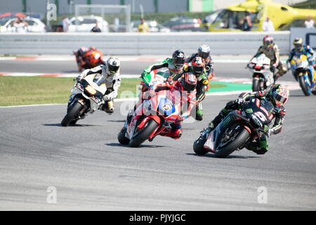 Misano, Italien. 09 Sep, 2018. 6 Stefan Bradl GER HRC Honda Honda MOTOGP Rennen an der Misano World Circuit ÒMarco SimoncelliÓ, Italien 13. Runde der MotoGP-WM Gran Premio Octo di San Marino e della Riviera di Rimini, 07-09, 2018 in Misano Italien Credit: Fabio Averna/Alamy leben Nachrichten Stockfoto