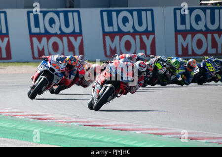 Misano, Italien. 09 Sep, 2018. Start rennen MOTOGP am Misano World Circuit" Marco Simoncelli", Italien 13. Runde der MotoGP-WM Gran Premio Octo di San Marino e della Riviera di Rimini, 07-09, 2018 in Misano Italien Credit: Fabio Averna/Alamy leben Nachrichten Stockfoto