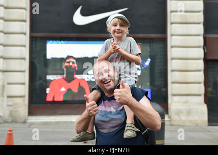 London, Großbritannien. 9. September 2018. Die Zuschauer während der OVO Energy Tour 2018 von Großbritannien - Etappe 8: Die Londoner Bühne am Sonntag, September 09, 2018, LONDON, England: Credit: Taka Wu/Alamy leben Nachrichten Stockfoto