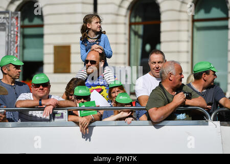 London, Großbritannien. 9. September 2018. Besucher und Zuschauer während OVO Energy Tour 2018 von Großbritannien - Etappe 8: Die Londoner Bühne am Sonntag, September 09, 2018, LONDON, England: Credit: Taka Wu/Alamy leben Nachrichten Stockfoto