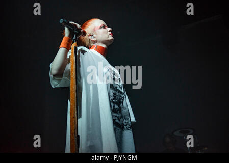 Manchester, Großbritannien. 9. September 2018. Shirley Manson, Duke Erikson, Steve Marker und Butch Vig der Band Garbage führen an der Manchester Academy, Manchester 09/09/2018 Credit: Gary Mather/Alamy leben Nachrichten Stockfoto