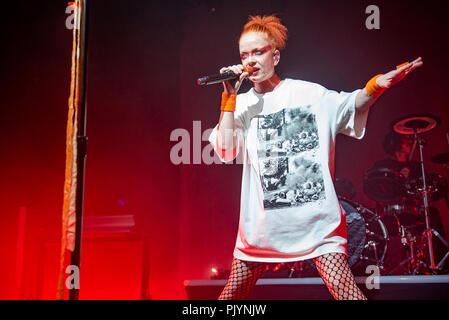 Manchester, Großbritannien. 9. September 2018. Shirley Manson, Duke Erikson, Steve Marker und Butch Vig der Band Garbage führen an der Manchester Academy, Manchester 09/09/2018 Credit: Gary Mather/Alamy leben Nachrichten Stockfoto