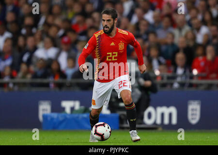 London, Großbritannien. 8. September 2018. Isco von Spanien - England v Spain, UEFA Nationen Liga - Gruppe A 4, Wembley Stadion, London, 8. September 2018 Quelle: Richard Calver/Alamy leben Nachrichten Stockfoto