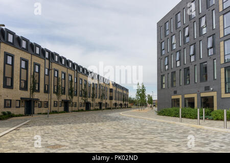 Park Avenue mit Wohnheime auf beiden Seiten, Waterside Campus, Universität von Northampton, Northampton, Northamptonshire, Großbritannien Stockfoto