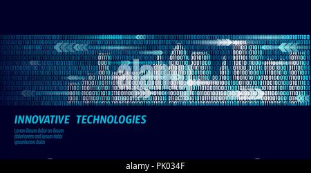 Smart City Intelligent Building Automation System Business Konzept. Der binäre Code Datenfluss Nummer. Architektur urbane Stadtbild Technologie Skizze banner Vector Illustration Stock Vektor