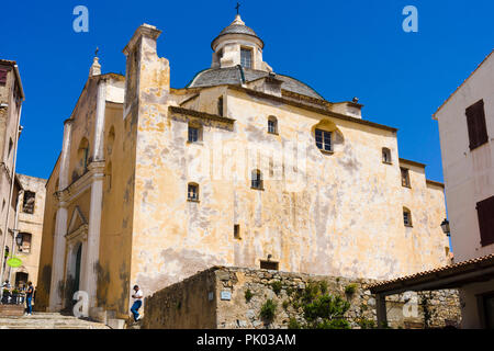 Die Kathedrale Saint-Jean Baptiste, Zitadelle von Calvi, Korsika, Frankreich Stockfoto