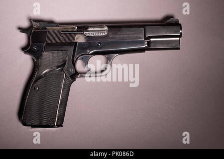 9 mm Browning Hi-Power Stockfoto