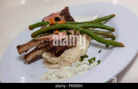 Lammrücken Abendessen Stockfoto