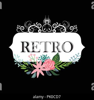 Hand cute floral logo Vorlage erstellt Stock Vektor