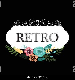 Hand cute floral logo Vorlage erstellt Stock Vektor