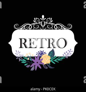 Hand cute floral logo Vorlage erstellt Stock Vektor