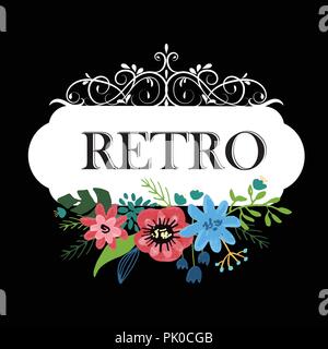 Hand cute floral logo Vorlage erstellt Stock Vektor