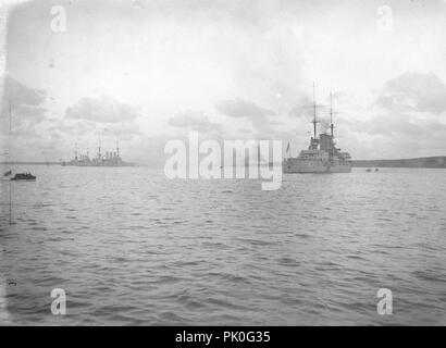 Kaiserlichen Marine Kreuzer/Schlachtschiffe der Braunschweig-Klasse-SMS Hessen 1912 - Deutsche Marine Braunschweig-Class Stockfoto