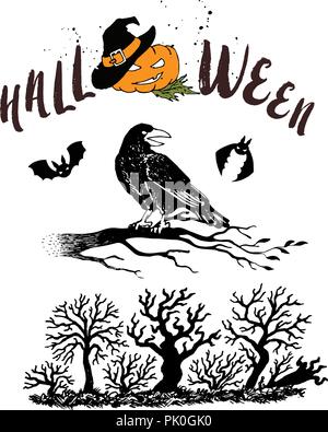 Halloween Party Vector Icons einstellen. Trick oder erschreckende Grafik behandeln. Halloween Party Feier. Kürbis Design. Stock Vektor