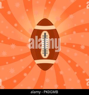 American Football Ball. Rugby Sport Symbol. Sportgeräte ovale Design Element. Stock Vektor