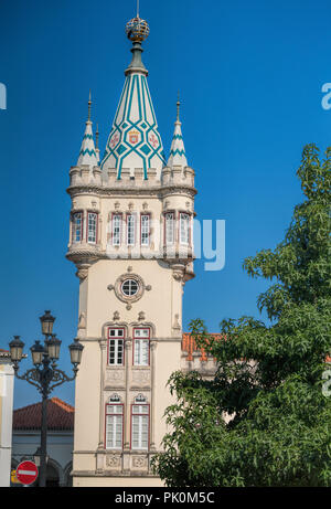 Turm der städtischen Gebäude (Rathaus), Sintra (in der Nähe von Lissabon), Portugal Stockfoto