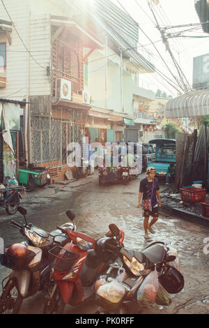 Gasse in Chinatown Chiang Mai Thailand Stockfoto