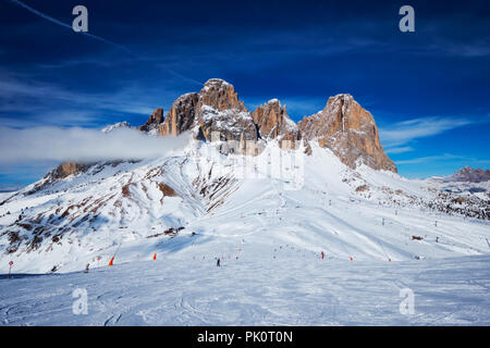 Skigebiet in Dolomiten, Italien Stockfoto