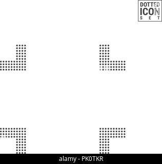 Ein Fenster Dot Pattern Symbol minimieren. Shrink gepunktete Symbol isoliert auf weißem Hintergrund. Vector Illustration oder Design Vorlage. Kann für Werbung, Web und Mobile UI verwendet werden. Stock Vektor