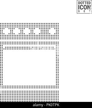 Küche Herd Dot Pattern Symbol. Elektro- oder Gasherd gepunktete Symbol isoliert auf weißem Hintergrund. Vector Illustration oder Design Vorlage. Kann für Werbung, Web und Mobile UI verwendet werden. Stock Vektor