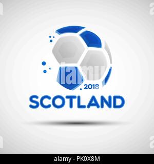 Fußball-Banner. Flagge Schottland. Vector Illustration der abstrakten Fußball mit Scottish National Flagge Farben für Ihr Design Stock Vektor