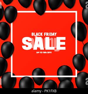 Schwarzer Freitag poster Design Template mit Text, Rahmen und Referenzkreise Stock Vektor