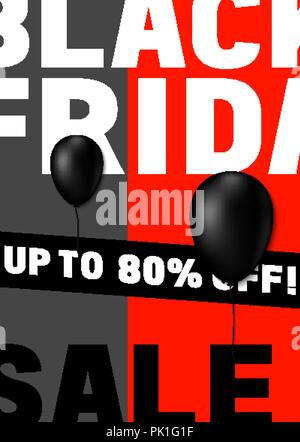 Schwarzer Freitag poster Design mit modernen internationalen Typografie Stock Vektor