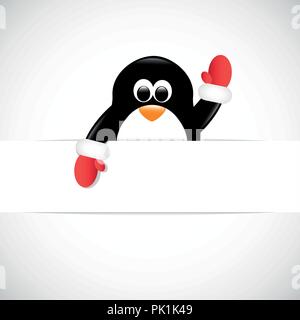 Cute penguin mit roten mit Handschuhen frohe Weihnachten Vektor-illustration EPS 10. Stock Vektor