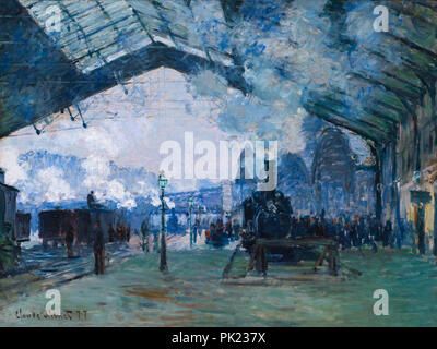 Ankunft der Normandie Bahnhof, Gare Saint-Lazare, Claude Monet, 1877, Kunst Institut von Chicago, Chicago, Illinois, USA, Nordamerika, Stockfoto