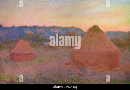 Stapel von Weizen, am Ende des Tages, Herbst, Claude Monet, 1890-1891, Kunst Institut von Chicago, Chicago, Illinois, USA, Nordamerika, Stockfoto