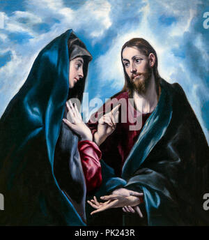 Christus, der seine Mutter, El Greco, circa 1585, Kunst Institut von Chicago, Chicago, Illinois, USA, Nordamerika verlassen, Stockfoto