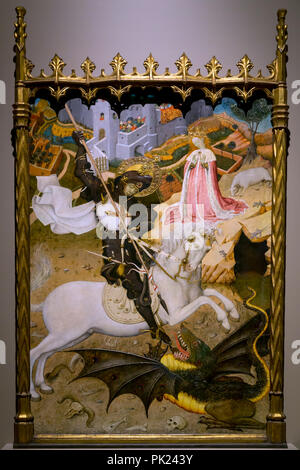 St. Georg und der Drache, Bernat Martorell, circa 1435, Kunst Institut von Chicago, Chicago, Illinois, USA, Nordamerika, Stockfoto