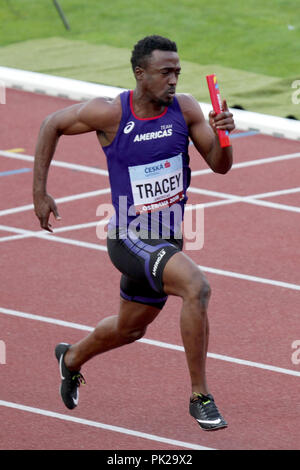 Ostrava, Tschechische Republik. 8. Sep 2018. Runner Tyquendo Tracey (Team Amerika; USA) konkurriert während der iaaf Continental Cup 2018 in Ostrava in Ostrava, Tschechische Republik, am Samstag, den 8. September 2018. Credit: Petr Sznapka/CTK Photo/Alamy leben Nachrichten Stockfoto