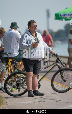 Plovdiv, Bulgarien, Montag, 10. September 2018. FISA World Rowing Championships, Kanadische Haupttrainer, Dave Thompson, zu Beginn, Credit: Peter SPURRIER/Alamy leben Nachrichten Stockfoto