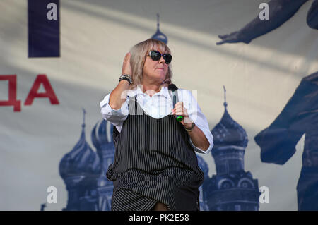 PODOLSK, Russland - 9. SEPTEMBER 2018: Tag der Stadt Moskau. Veranstaltung in Znamya Oktyabrya Bezirk am September 9, 2018 Quelle: Alexander Mitrofanov/Alamy leben Nachrichten Stockfoto