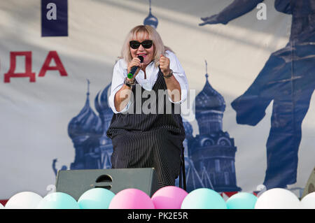 PODOLSK, Russland - 9. SEPTEMBER 2018: Tag der Stadt Moskau. Veranstaltung in Znamya Oktyabrya Bezirk am September 9, 2018 Quelle: Alexander Mitrofanov/Alamy leben Nachrichten Stockfoto