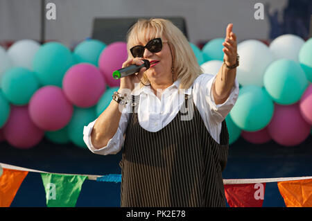 PODOLSK, Russland - 9. SEPTEMBER 2018: Tag der Stadt Moskau. Veranstaltung in Znamya Oktyabrya Bezirk am September 9, 2018 Quelle: Alexander Mitrofanov/Alamy leben Nachrichten Stockfoto