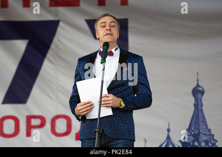 PODOLSK, Russland - 9. SEPTEMBER 2018: Tag der Stadt Moskau. Veranstaltung in Znamya Oktyabrya Bezirk am September 9, 2018 Quelle: Alexander Mitrofanov/Alamy leben Nachrichten Stockfoto