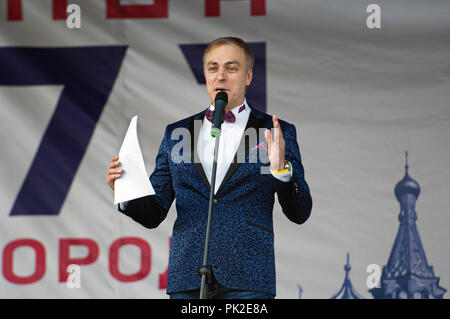 PODOLSK, Russland - 9. SEPTEMBER 2018: Tag der Stadt Moskau. Veranstaltung in Znamya Oktyabrya Bezirk am September 9, 2018 Quelle: Alexander Mitrofanov/Alamy leben Nachrichten Stockfoto