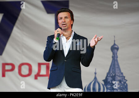 PODOLSK, Russland - 9. SEPTEMBER 2018: Tag der Stadt Moskau. Veranstaltung in Znamya Oktyabrya Bezirk am September 9, 2018 Quelle: Alexander Mitrofanov/Alamy leben Nachrichten Stockfoto