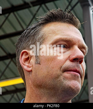 Hutchinson, Kansas, USA. 8. Sep 2018. Aktuelle Staatssekretär republikanischen Kris Kobach Portrait: Mark Reinstein/Medien Punch/Alamy leben Nachrichten Stockfoto