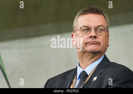 Deutschland - Peru, Sinsheim, September 09, 2018 Reinhard Grindel, DFB-Präsident Deutscher Fußball-Bund, Deutschland - PERU 2-1 Wichtig: DFB-Vorschriften die Verwendung von Fotografien als Bildsequenzen und/oder quasi-Video zu verbieten. Fußball-Freundschaftsspiel, Test, Saison 2018/2019, September 09, 2018 Sinsheim, Deutschland. © Peter Schatz/Alamy leben Nachrichten Stockfoto