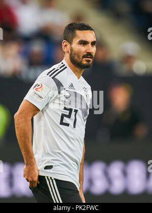 Deutschland - Peru, Sinsheim, September 09, 2018 Ilkay GUENDOGAN, DFB 21, halbe Größe, Porträt, Deutschland - PERU 2-1 Wichtig: DFB-Bestimmungen verbieten die Verwendung von Fotografien als Bildsequenzen und/oder quasi-Video. Fußball-Freundschaftsspiel, Test, Saison 2018/2019, September 09, 2018 Sinsheim, Deutschland. © Peter Schatz/Alamy leben Nachrichten Stockfoto