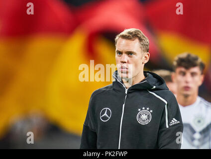 Deutschland - Peru, Sinsheim, September 09, 2018 Manuel Neuer, DFB 1 Torhüter, nach dem Spiel Deutschland - PERU 2-1 Wichtig: DFB-Vorschriften die Verwendung von Fotografien als Bildsequenzen und/oder quasi-Video zu verbieten. Fußball-Freundschaftsspiel, Test, Saison 2018/2019, September 09, 2018 Sinsheim, Deutschland. © Peter Schatz/Alamy leben Nachrichten Stockfoto