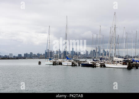 Melbourne, am ersten Tag des Frühlings. Vier Jahreszeiten in einem Tag Stockfoto