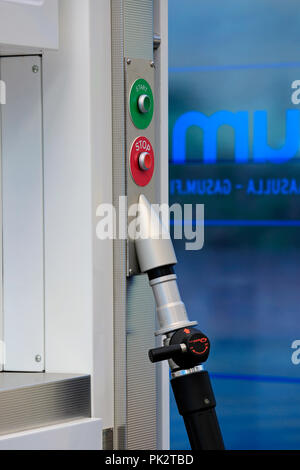 Gas Dispenser an Gasum Erdgas und Biogas Tankstelle in Salo, Finnland - 13. Juli 2018. Stockfoto